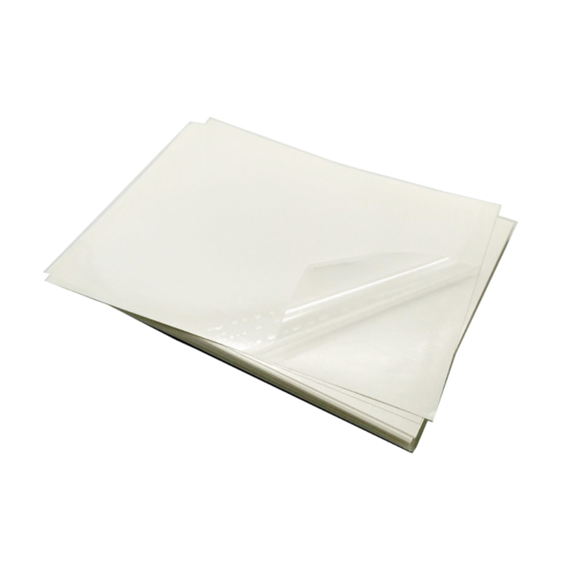 36um gennemsigtig PET-film / aftagelig lim / 60 g hvid glasinfor