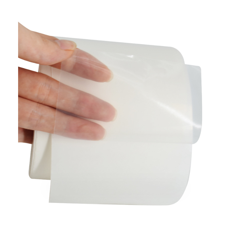 36um gennemsigtig PET-film / aftagelig lim / 60 g hvid glasinfor