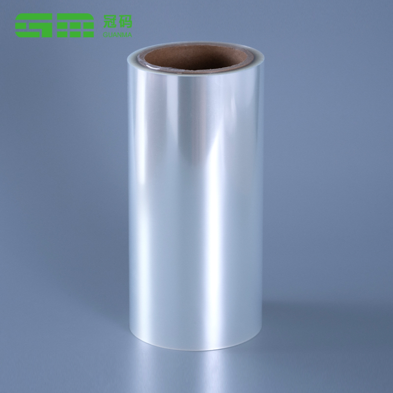 50mic klar selvklæbende PP Jumbo-rulle med gennemsigtig kæledyrsforing